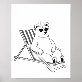 Isbjörn på solstol poster