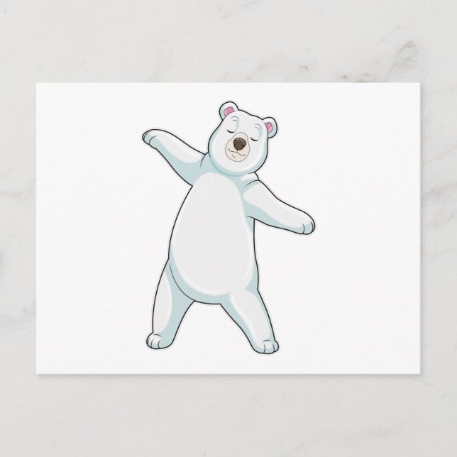 Isbjörn på Yoga Fitness i stående Vykort (Framsida)