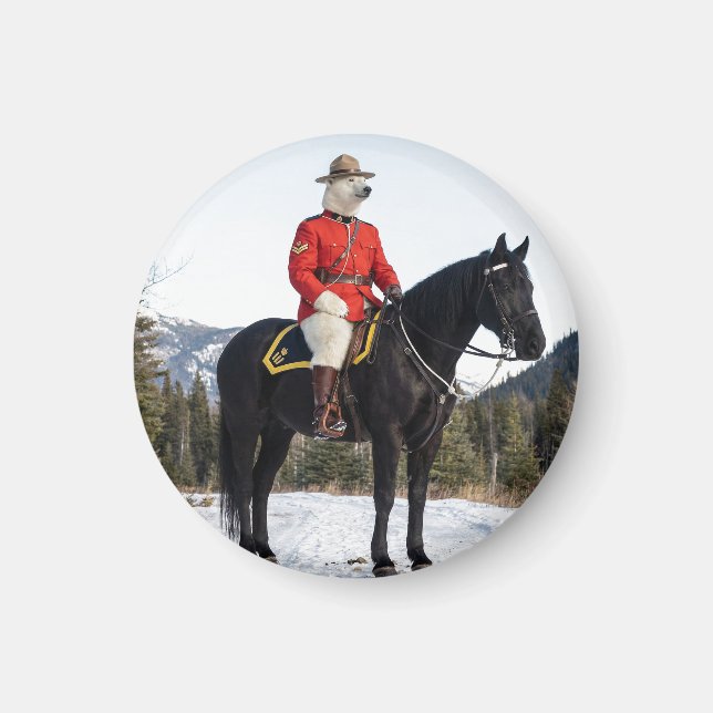 Isbjörn RCMP Korpral Till Häst Magnet (Framsidan)