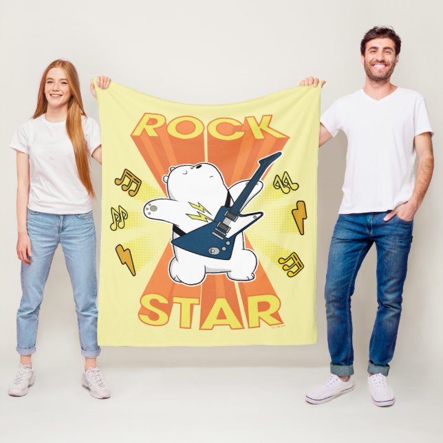 Isbjörn - Rockstjärna Fleecefilt (På plats)