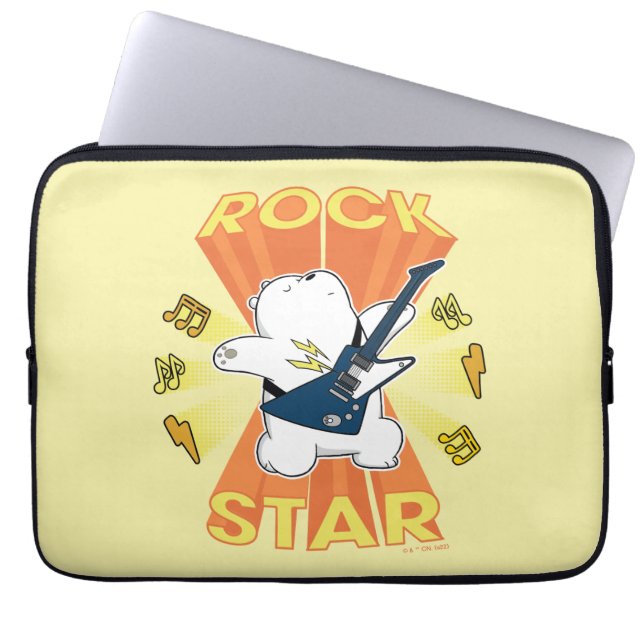 Isbjörn - Rockstjärna Laptop Fodral (Framsidan)