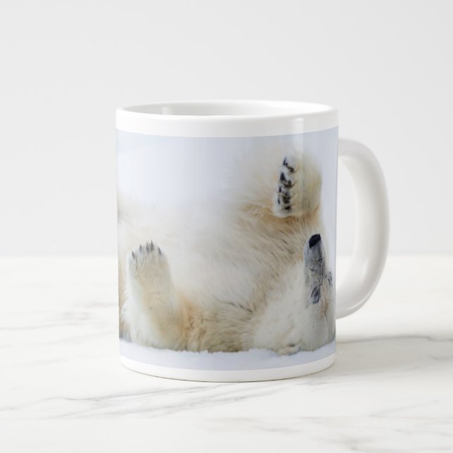 Isbjörn rullar i snö, Norge Jumbo Mugg (Framsida höger)