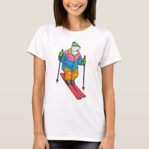 Isbjörn skidåkare skidåkning vintersport t shirt