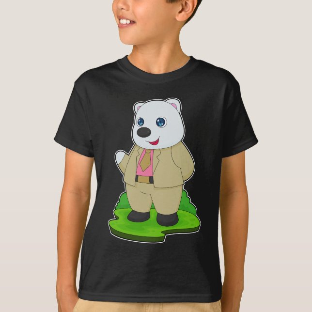 Isbjörn Smoking Kostym Bröllop T Shirt (Framsida)