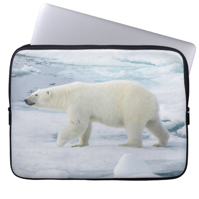 Isbjörn som går, Norge Laptop Sleeve (Framsidan)