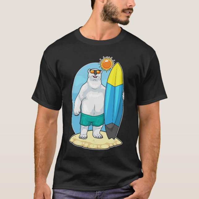 Isbjörn Strand Surfbräda Sommar T Shirt (Framsida)