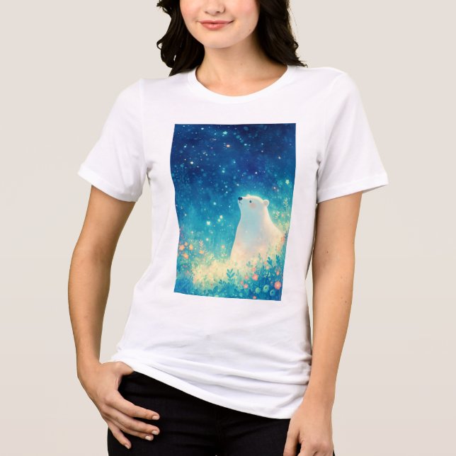 Isbjörn under den arktiska himlen t shirt (Framsida)