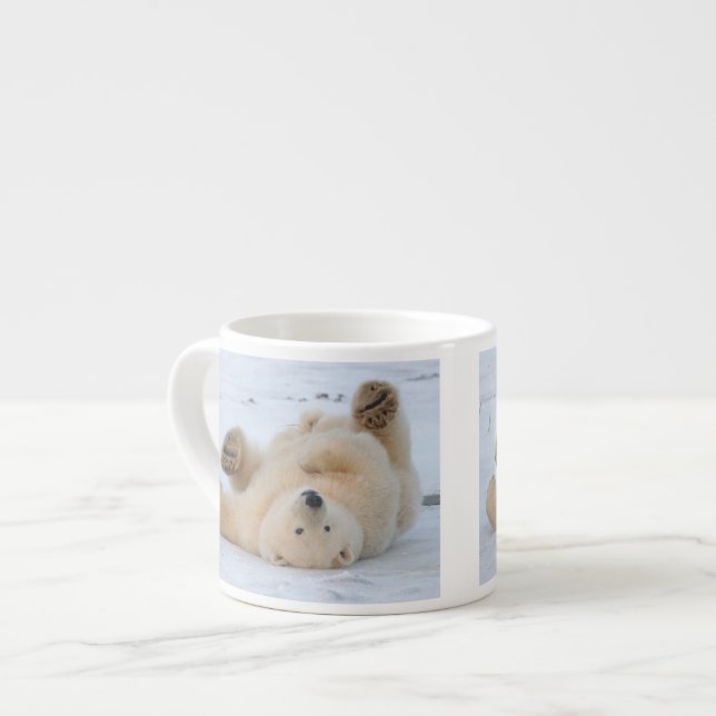 isbjörn, Ursus maritimus, unge rullar 3 Espressomugg (Framsida vänster)
