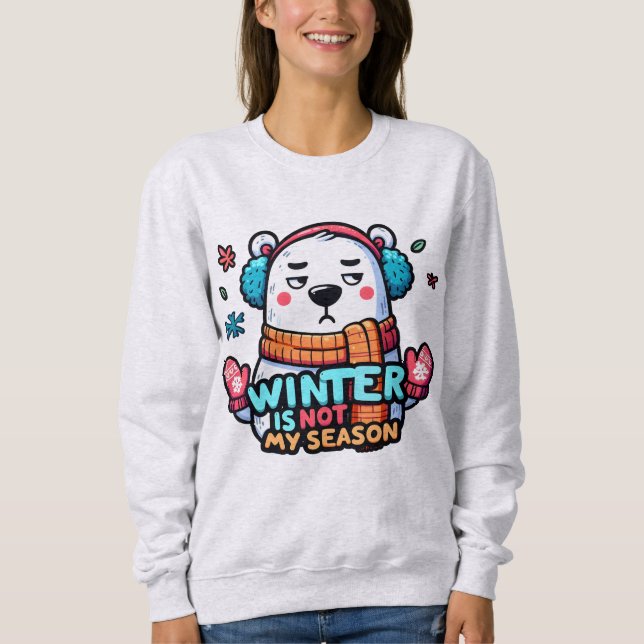 Isbjörn "Vinter är inte min säsong" T Shirt (Framsida)