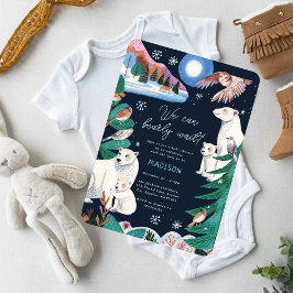 Isbjörn Vinter Knappast Vänta Baby Shower Inbjudningar