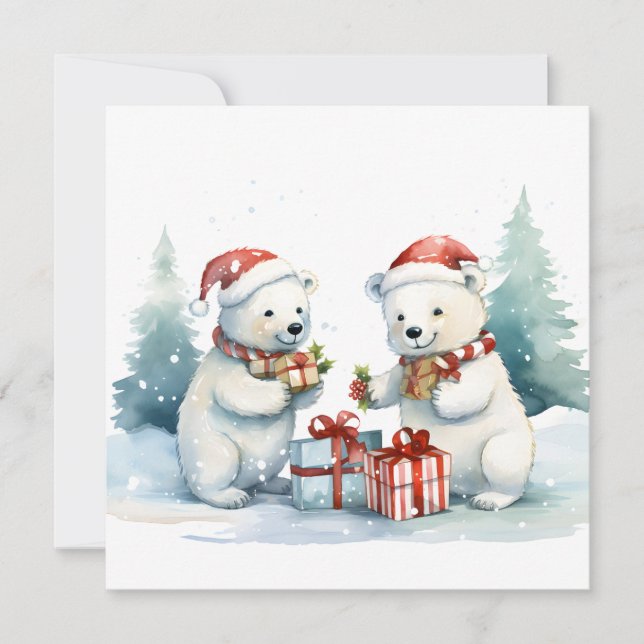Isbjörnar Greeting Card Julkort (Framsida)