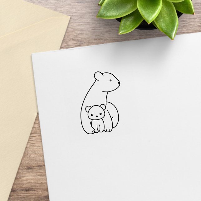 Isbjörnar: Mor och unge 1x1 Stämpel (Skapare uppladdad)