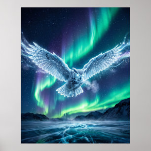 Isbjörnfrusen tundra himmel affisch