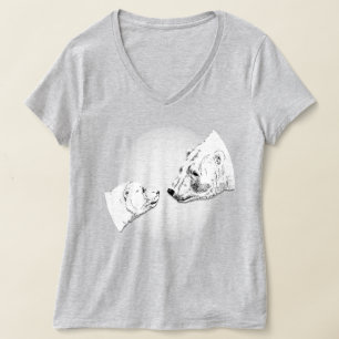 Isbjörns skjorta Dam Björnkysst Konst T-shirt