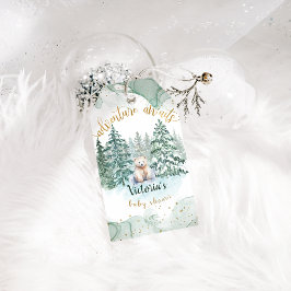 Isbjörnsäventyr Väntar Söt Baby Shower  Presentetikett