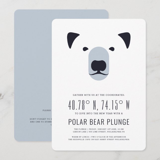 Isbjörnsdopp och Uppvärmningslunch Inbjudan (Fram/baksida)