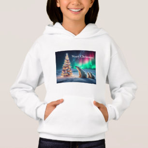 Isbjörnsmamma Ungar Julgran Norrsken T Shirt