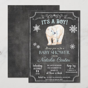 Isbjörnspojke Baby Shower-inbjudan Inbjudningar