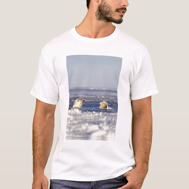 Isbjörnsungar som leker t-shirt (Framsida)