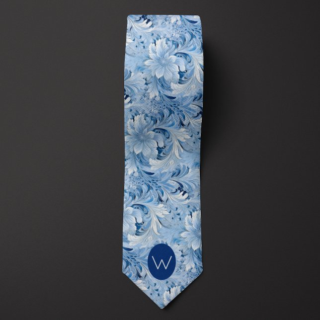 Isblå Botanisk Monogram Slips (Skapare uppladdad)