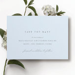 Isblå | Elegant Enkel Luftig Vinterbröllop Spara Datumet<br><div class="desc">Mjuka blå save the date-kort med en minimalistisk design. "Formell inbjudan följer" är skrivet med kalligrafiskrift.</div>