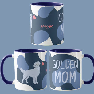Isblå Golden Retriever Anpassat Namn – Golden Mom Mugg