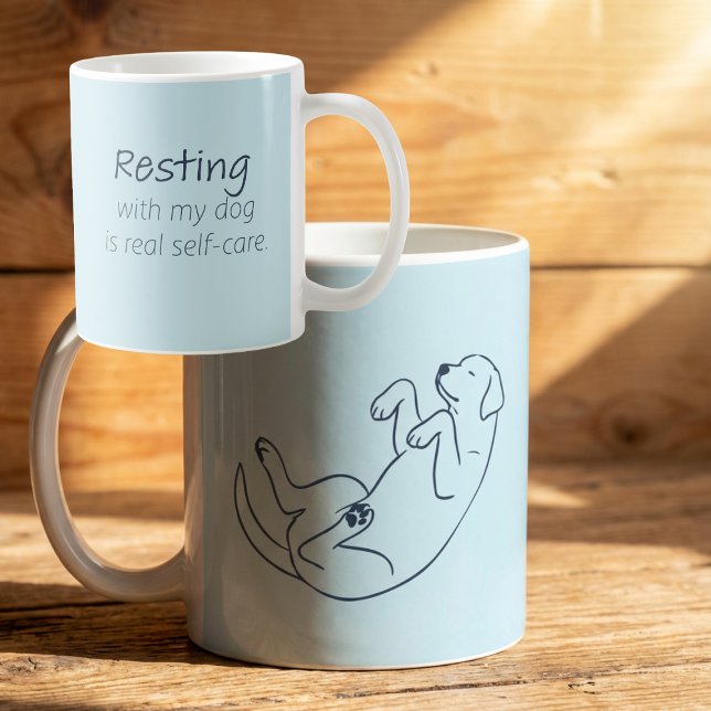 Isblå Labrador Hundmamma – Vila med min hund Kaffemugg (Skapare uppladdad)
