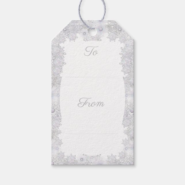 Isblåsnowflake Presentetikett (Framsidan)