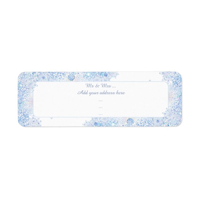 Isblåsnowflake Returadress Etikett (Framsidan)
