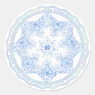 Isblåsnowflake Runt Klistermärke