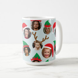 Isblått Fånig jul - sex fotokollage Kaffemugg