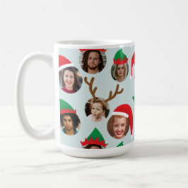 Isblått Fånig jul - sex fotokollage Kaffemugg