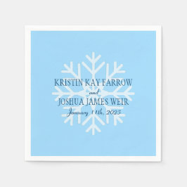 Isblått snöflake Skiers' Bröllop Cocktail Pappersservett