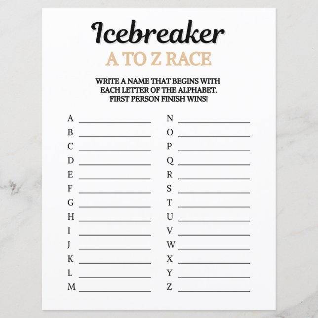 Isbrytarens A till Z Race Game (Framsida)