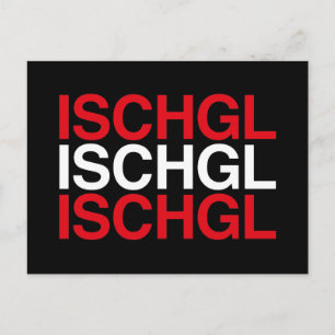 ISCHGL Austrian Flagga Vykort