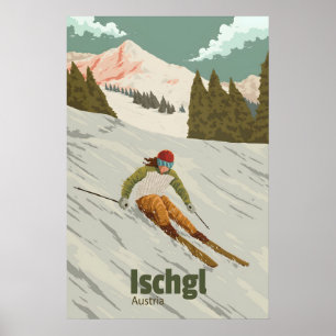 Ischgl Österrike Skidort Resa Affisch