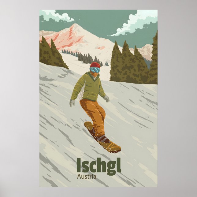 Ischgl Österrike Snowboard Resa Affisch (Framsidan)