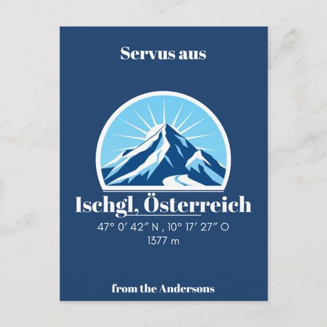 Ischgl Österrike Tyskland fjäll Vykort (Framsida)
