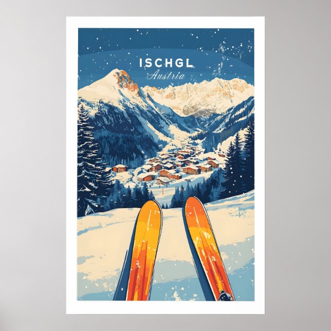 Ischgl skidvägg konsttryck 1 poster (Framsidan)