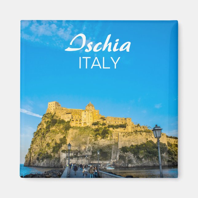 Ischia Castello Aragonese Souvenir Magnet (Framsidan)