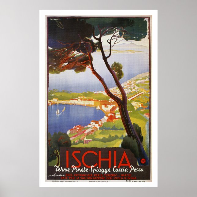 Ischia Island Italien sommarresa och Poster (Framsidan)