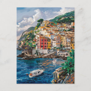 Ischia Italien Watercolor Painting Vykort