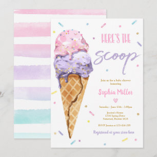 Iscräm Bebis Shower Här Är Skopan Bebis Shower Inbjudningar