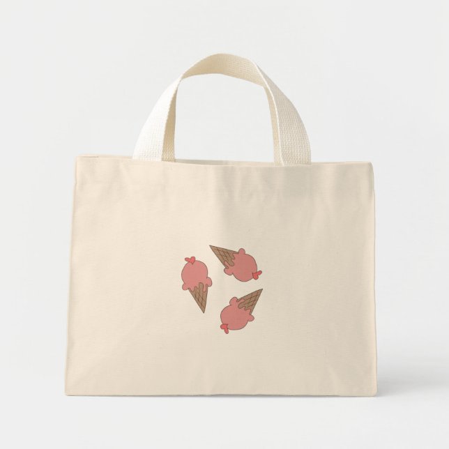 iscrämdesignad shoppingbag mini tygkasse (Framsidan)
