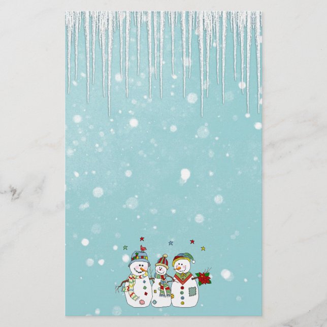 Iscykler och Snögubbar Brevpapper (Framsida)