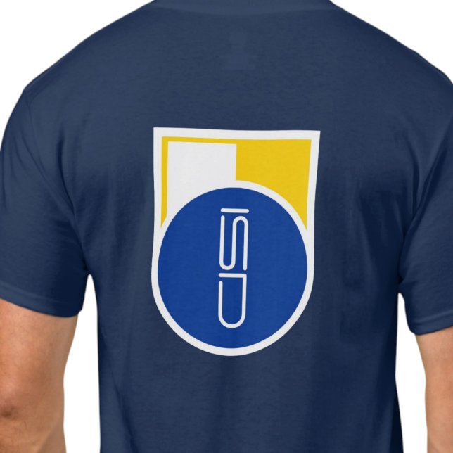 ISD Blå-Gul Vit Grafisk Logotyp T Shirt (Skapare uppladdad)