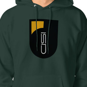 ISD Black Gold Logotyp Retro Hoodie