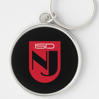 ISD Dam Turkos Logotyp Retro Rund Silverfärgad Nyckelring