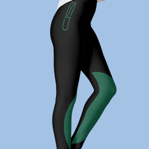 ISD Grön Svart Sportkläder Fitness Retro Leggings
