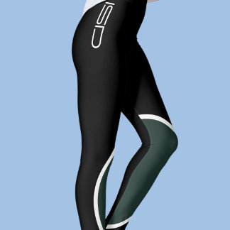 ISD Grön Vit Sportswear Fitness Retro Leggings